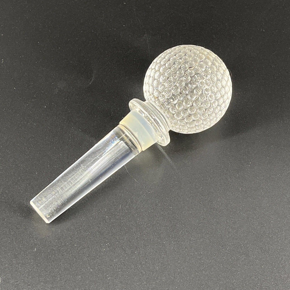 Vintage Glass Stopper Crystal Clear Golf Ball Design Bottle Decanter Replacement